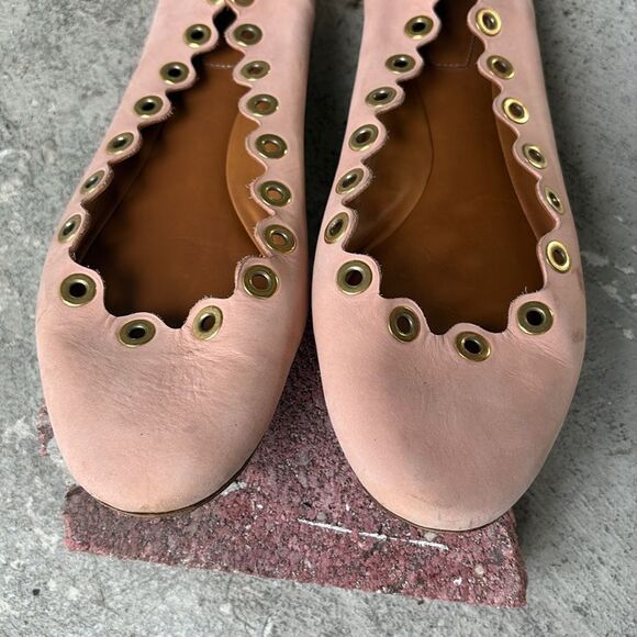 Chloe suede eyelet trim ballet flats - Picture 5 of 10